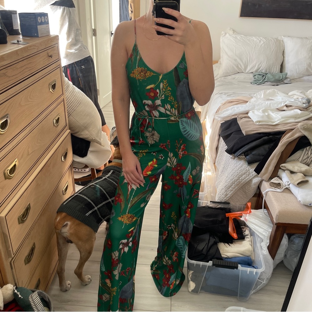 Tropical print Zara jumpsuit